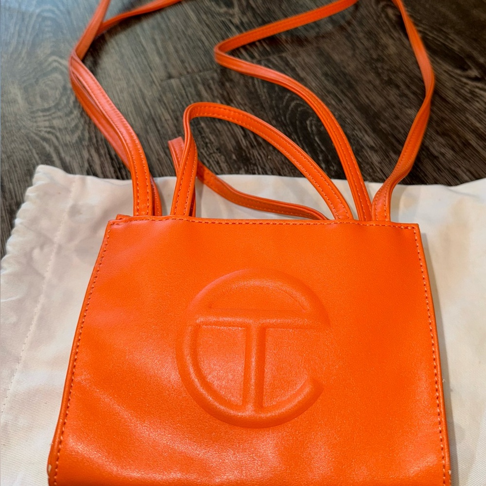 Telfar Orange Small Shopping Bag